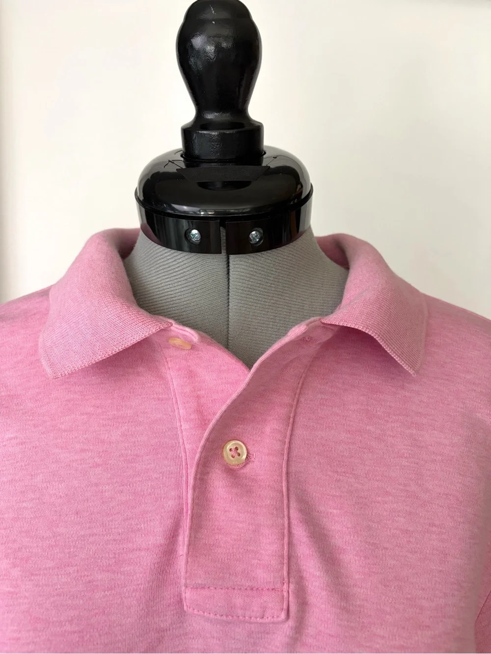 Ralph Lauren Cotton Collared Polo, Light Heathered Pink w/hot pink pony, M, EUC